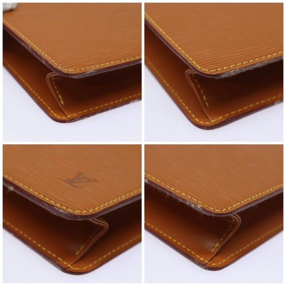 LOUIS VUITTON Epi Pochette Homme Clutch Bag Brown Zipang gold - Picture 14 of 14